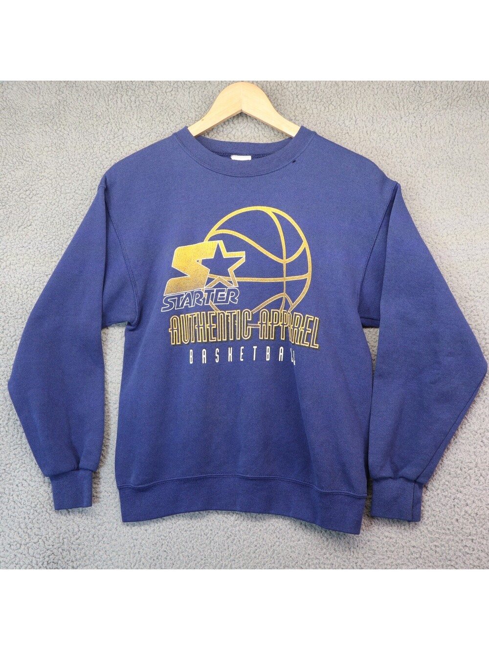 Vtg 90s Starter Logo Crewneck Sweatshirt Blue Galt Sand USA